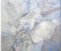 Dan_ Nawrocka,2016_Z cyklu Szelest moich mysli,akryl zintegrowany z rysunekiem,plotno,60x60